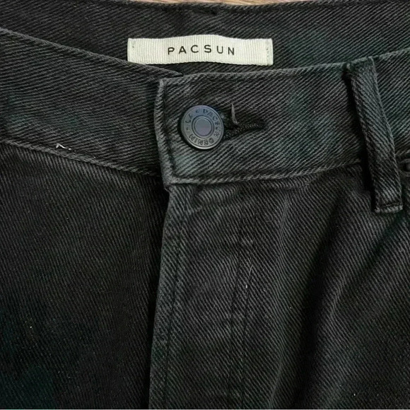 Black distressed button fly size 28 high rise straight jeans - Picture 8 of 13